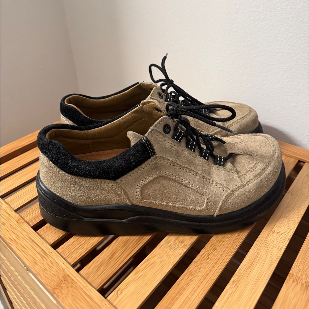 Birkenstock Beige and Black Bristol Shoes